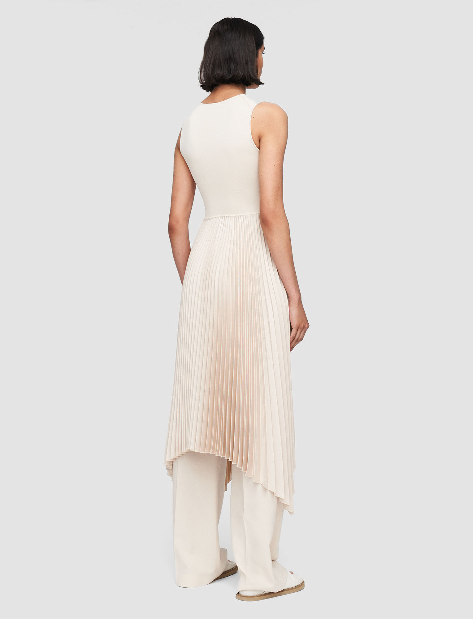 Joseph, Knit Weave Plissé Dera Dress – Shorter Length, in Maplewood